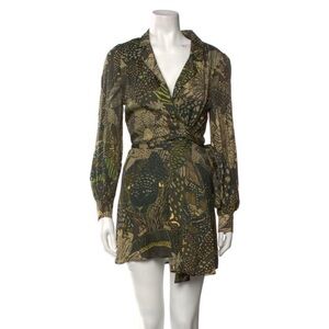 Farm Rio Green Patterned Wrap Dress